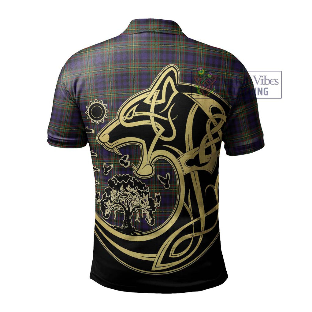 MacLellan (McLellan) Tartan Polo Shirt with Family Crest Celtic Wolf Style - Tartanvibesclothing Shop
