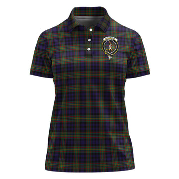 MacLellan Tartan Polo Shirt with Family Crest For Women