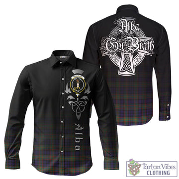 MacLellan (McLellan) Tartan Long Sleeve Button Up Featuring Alba Gu Brath Family Crest Celtic Inspired