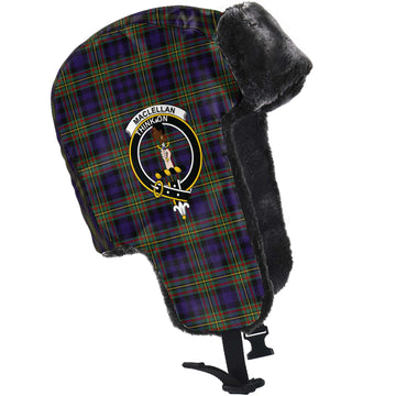 MacLellan (McLellan) Tartan Winter Trapper Hat with Family Crest