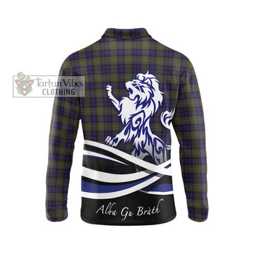 MacLellan (McLellan) Tartan Long Sleeve Polo Shirt with Alba Gu Brath Regal Lion Emblem - Tartanvibesclothing Shop