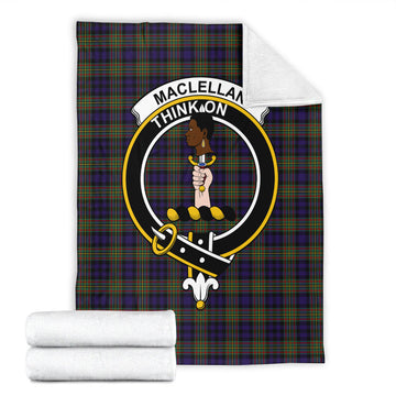 MacLellan (McLellan) Tartan Blanket with Family Crest