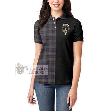 MacLellan (McLellan) Tartan Women's Polo Shirt with Family Crest and Half Of Me Style - Tartanvibesclothing Shop