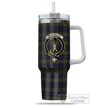 Tartan Vibes Clothing MacLellan Tartan and Family Crest Tumbler with Handle