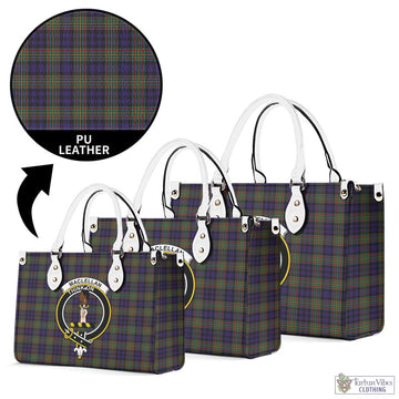 MacLellan (McLellan) Tartan Luxury Leather Handbags with Family Crest