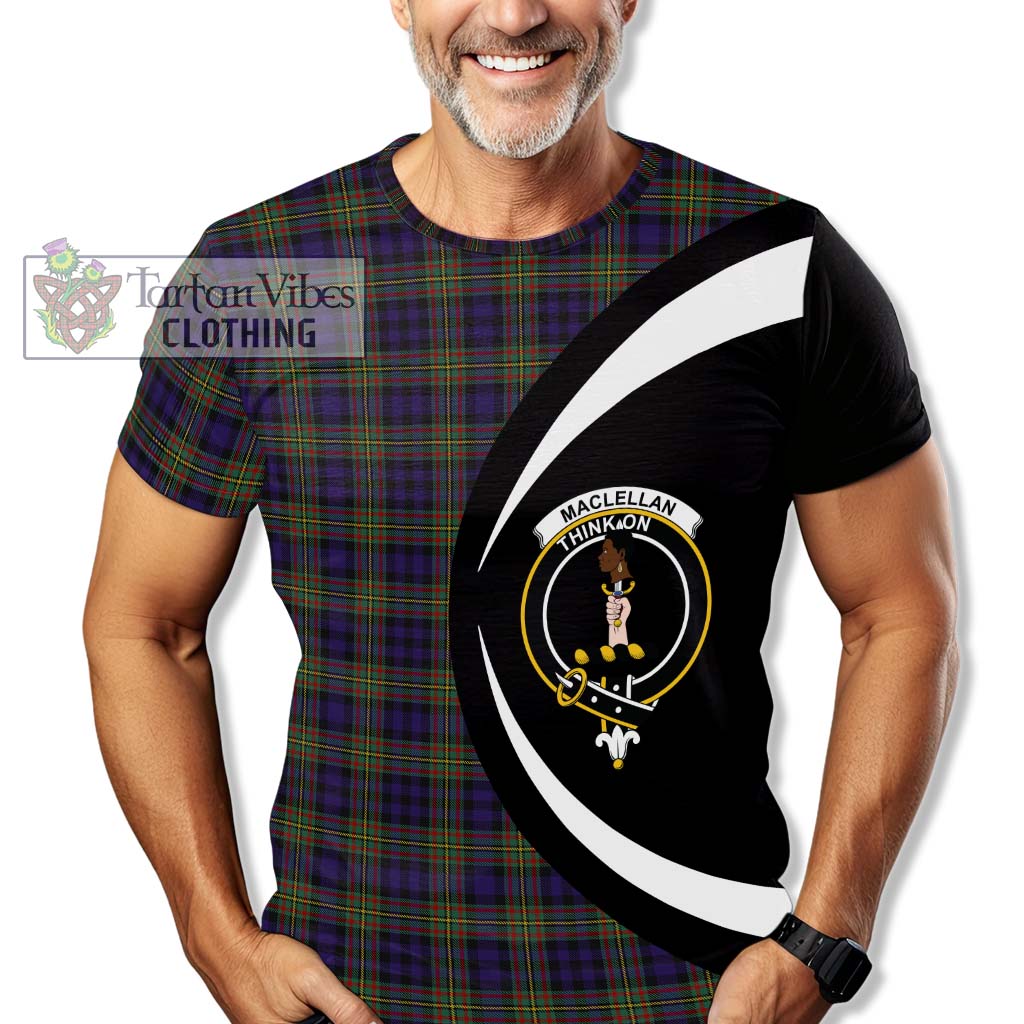 Tartan Vibes Clothing MacLellan Tartan T-Shirt with Family Crest Circle Style