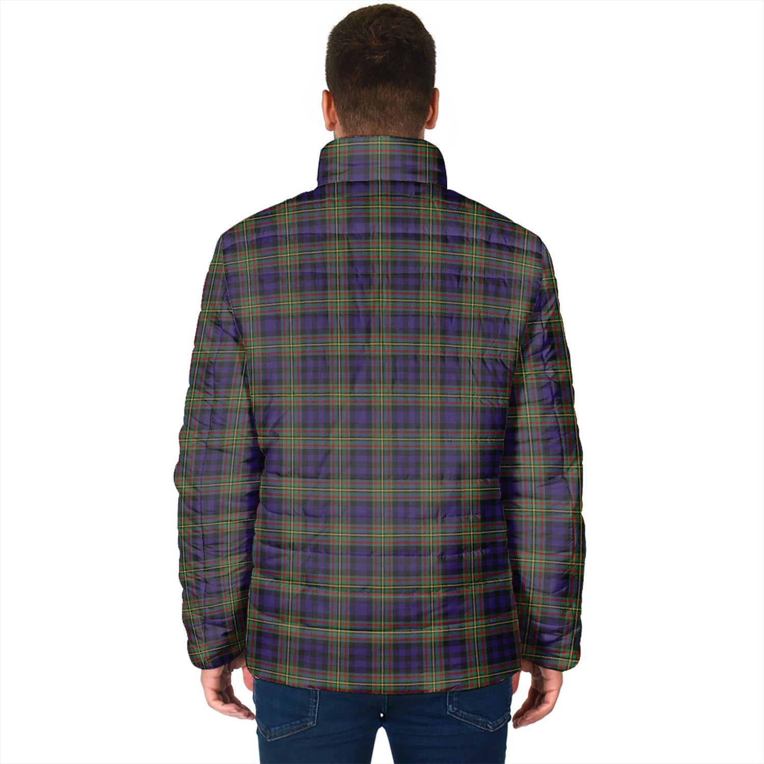 MacLellan Tartan Padded Jacket with Family Crest - Tartanvibesclothing