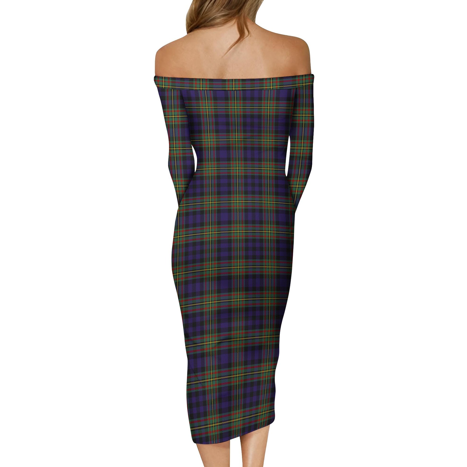 MacLellan Tartan Off Shoulder Lady Dress - Tartanvibesclothing