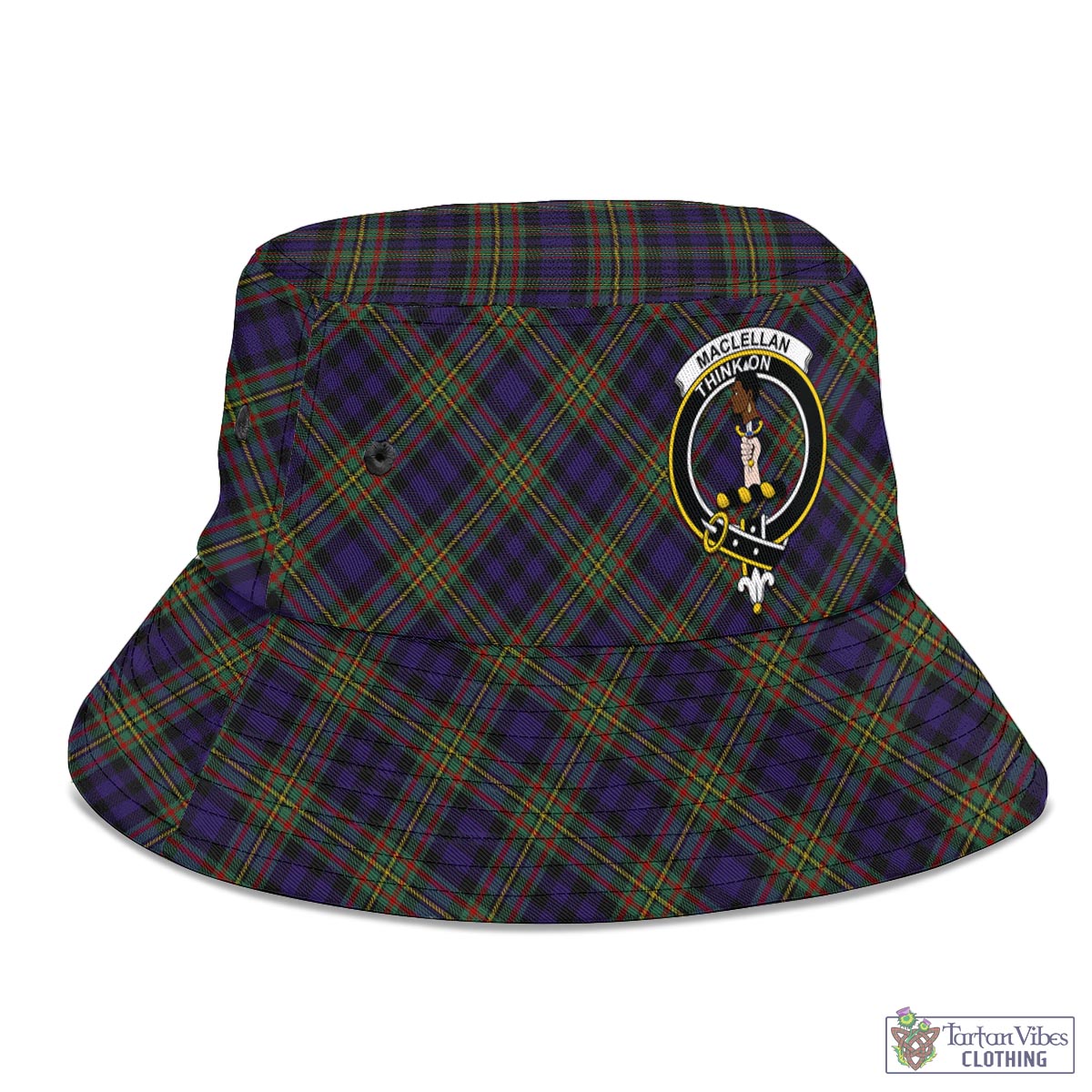 Tartan Vibes Clothing MacLellan Tartan Bucket Hat with Family Crest