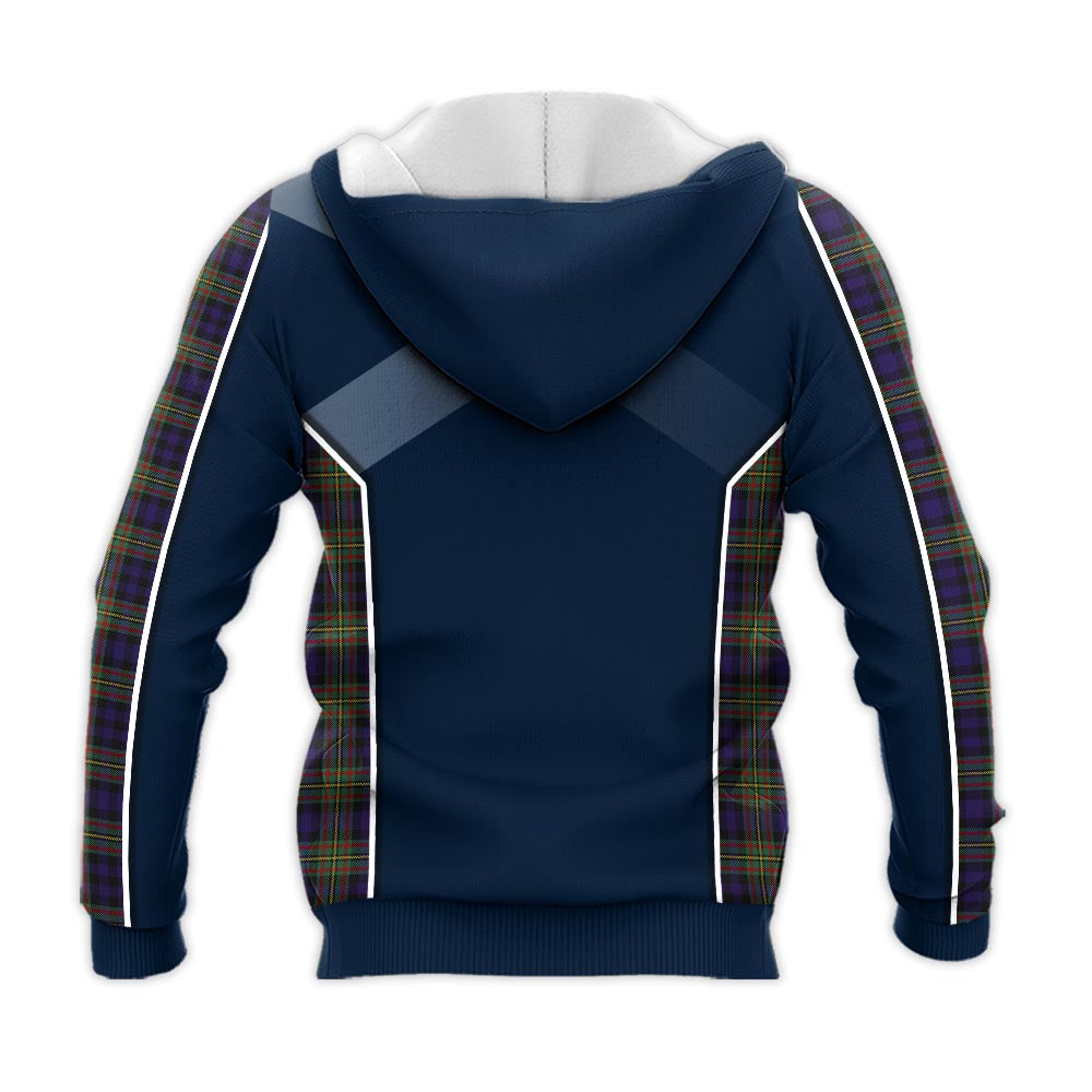 Tartan Vibes Clothing MacLellan Tartan Knitted Hoodie with Family Crest and Scottish Thistle Vibes Sport Style