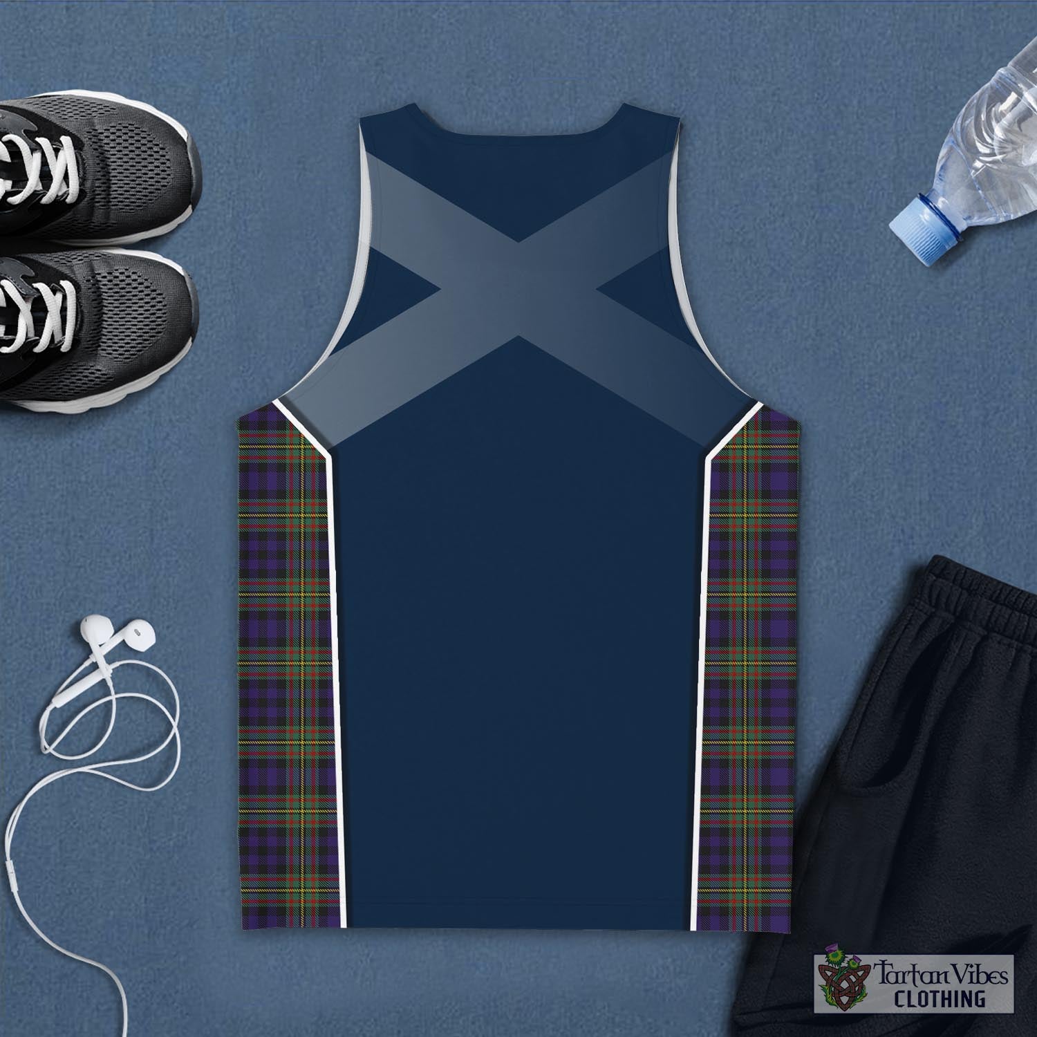MacLellan (McLellan) Tartan Men's Tanks Top with Family Crest and Scottish Thistle Vibes Sport Style - Tartan Vibes Clothing