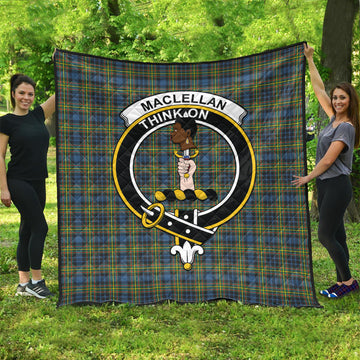 MacLellan Ancient Tartan Quilt with Family Crest