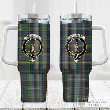 MacLellan Ancient Tartan and Family Crest Tumbler with Handle