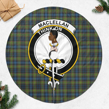 MacLellan Ancient Tartan Christmas Tree Skirt with Family Crest
