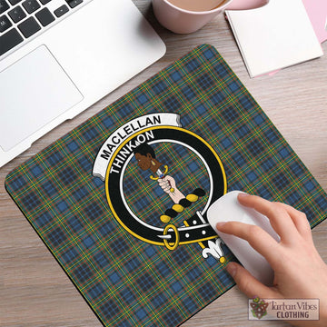 MacLellan Ancient Tartan Mouse Pad with Family Crest