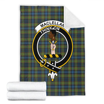 MacLellan Ancient Tartan Blanket with Family Crest