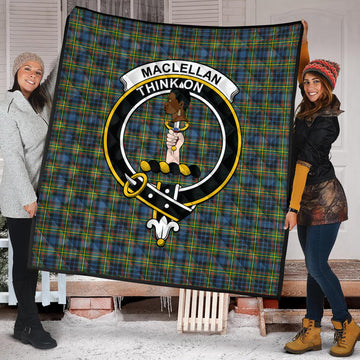 MacLellan Ancient Tartan Quilt with Family Crest