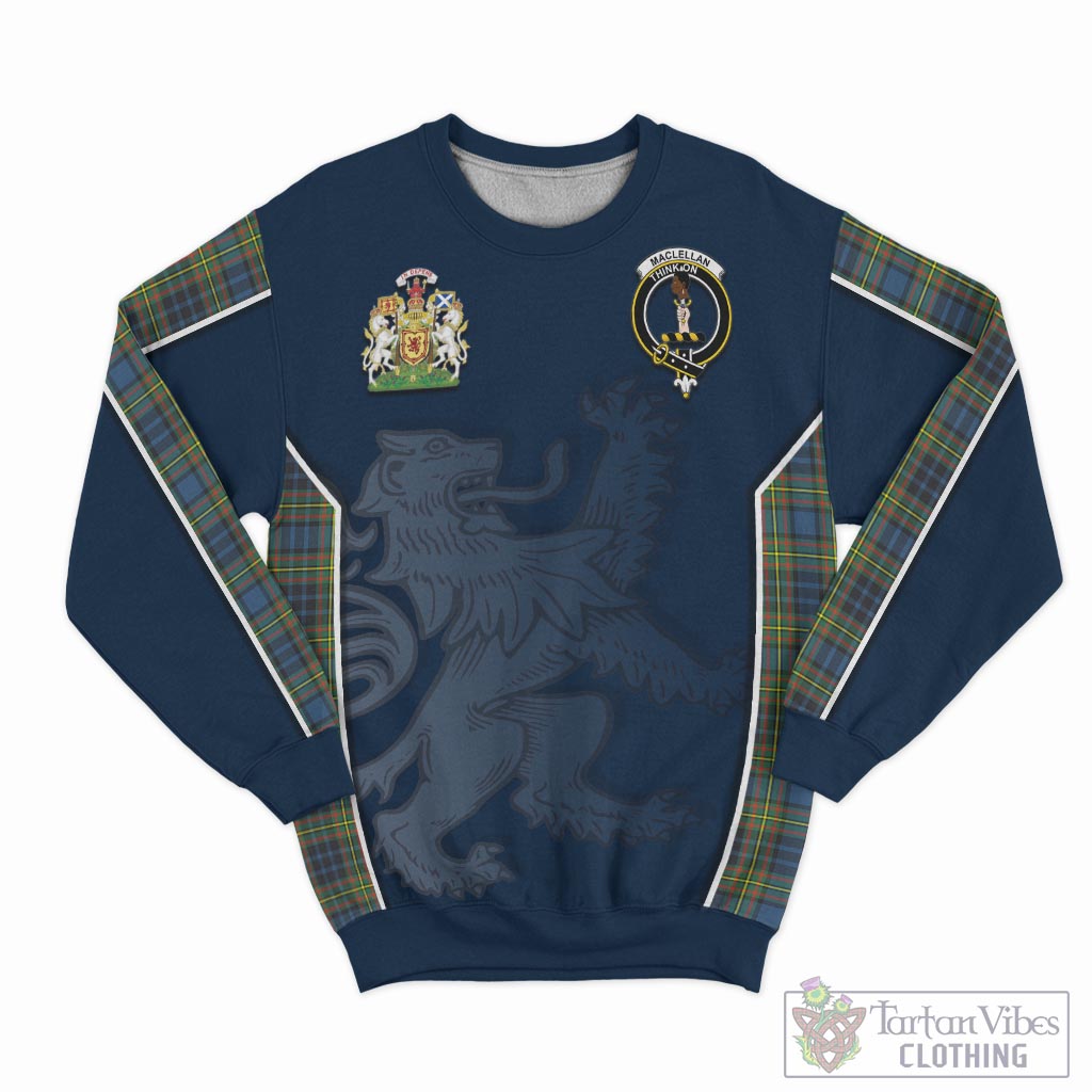 Tartan Vibes Clothing MacLellan Ancient Tartan Sweater with Family Crest and Lion Rampant Vibes Sport Style