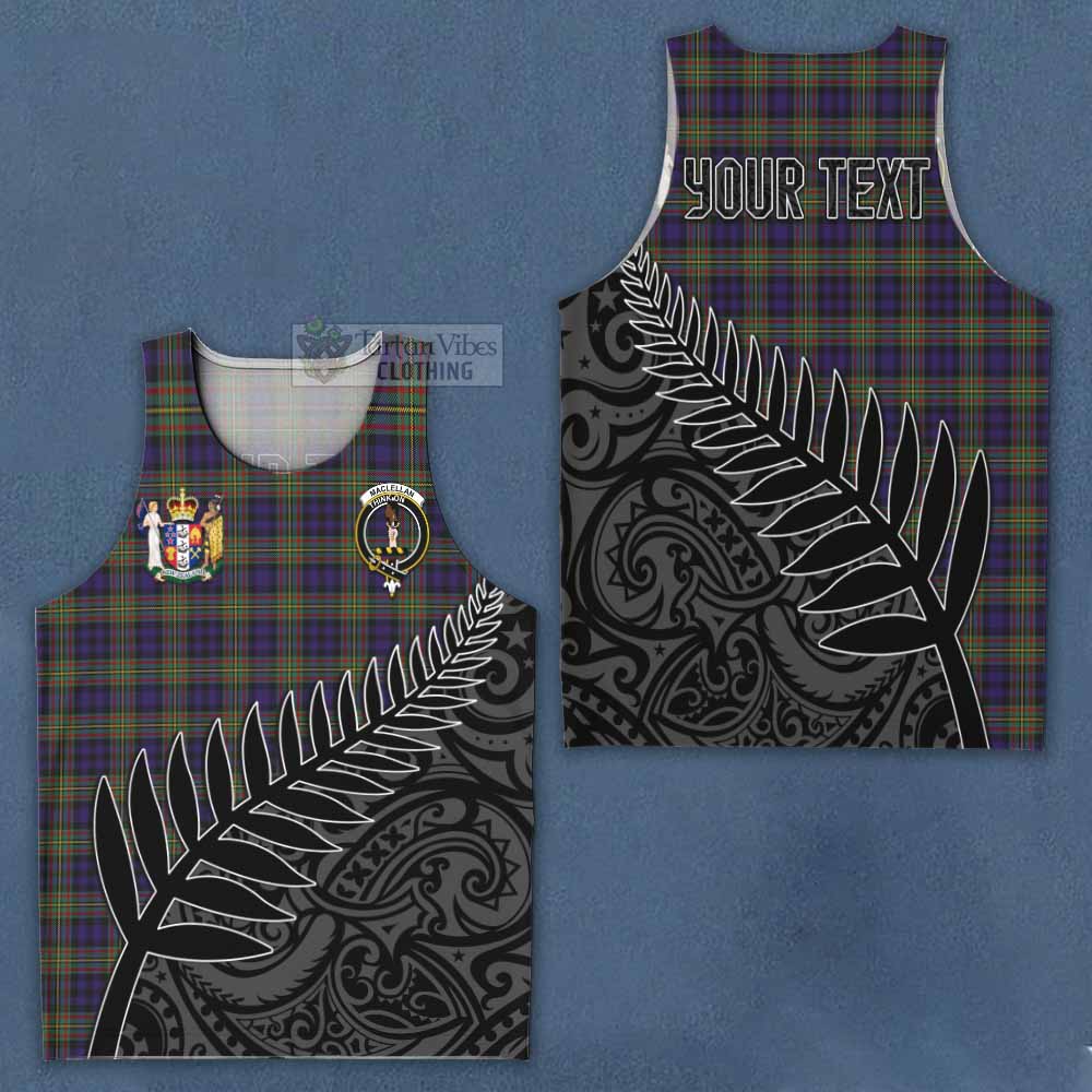 Tartan Vibes Clothing MacLellan (McLellan) Crest Tartan Men's Tank Top with New Zealand Silver Fern Half Style