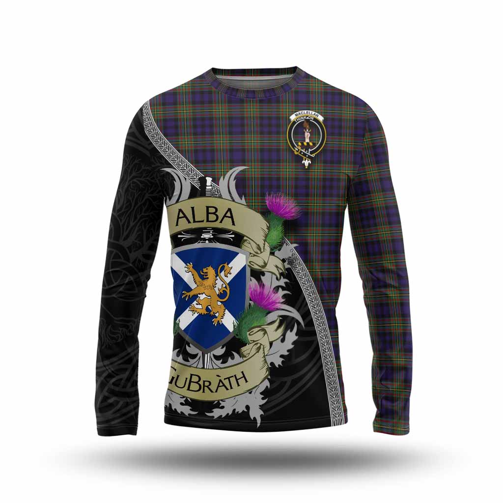 Tartan Vibes Clothing MacLellan (McLellan) Tartan Family Crest Long Sleeve T-Shirt Lion Rampant Royal Thistle Shield Celtic Inspired