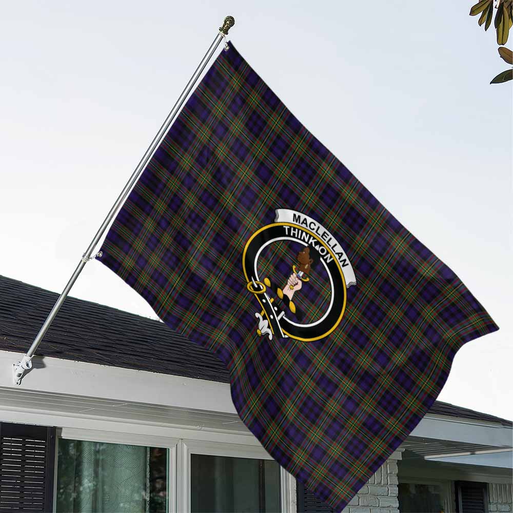 Tartan Vibes Clothing MacLellan (McLellan) Tartan House Flag with Family Crest
