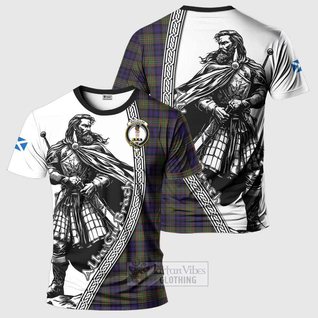 Tartan Vibes Clothing MacLellan (McLellan) Tartan Clan Crest T-Shirt with Highlander Warrior Celtic Style
