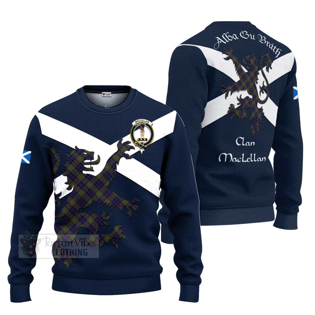 Tartan Vibes Clothing MacLellan (McLellan) Tartan Lion Rampant Knitted Sweater – Proudly Display Your Heritage with Alba Gu Brath and Clan Name
