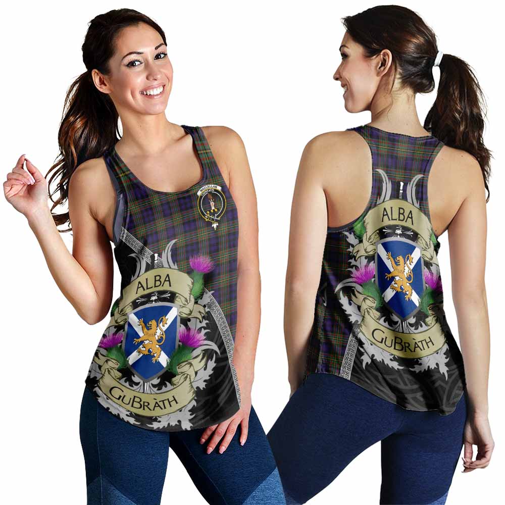Tartan Vibes Clothing MacLellan (McLellan) Tartan Family Crest Women's Racerback Tanks Lion Rampant Royal Thistle Shield Celtic Inspired