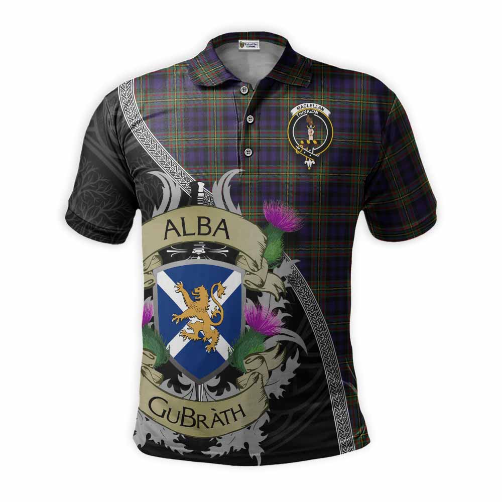 Tartan Vibes Clothing MacLellan (McLellan) Tartan Family Crest Polo Shirt Lion Rampant Royal Thistle Shield Celtic Inspired