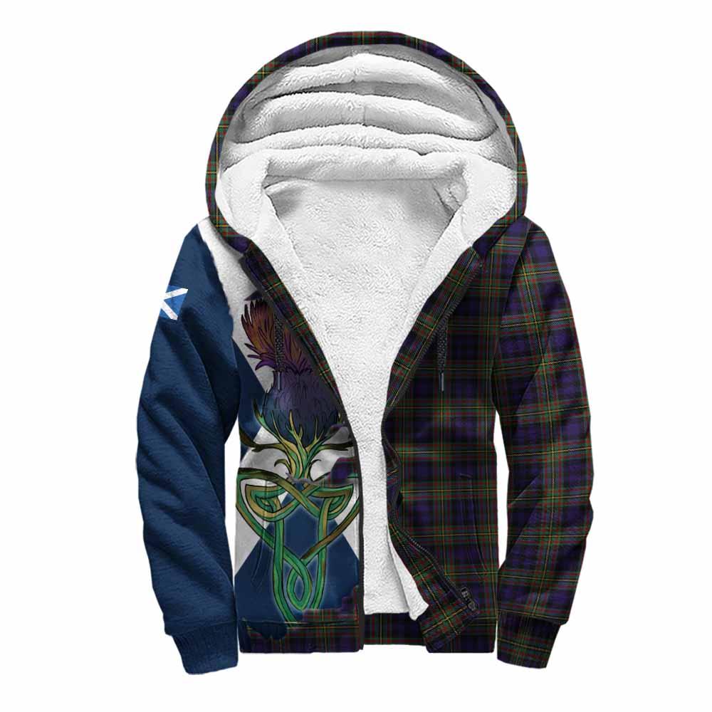 Tartan Vibes Clothing MacLellan (McLellan) Tartan Family Crest Sherpa Hoodie Scottish Thistle Celtic Inspired