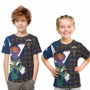 MacLellan (McLellan) Tartan Family Crest Kid T-Shirt Scottish Thistle Celtic Inspired