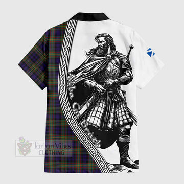 MacLellan (McLellan) Tartan Clan Crest Hawaiian Shirt with Highlander Warrior Celtic Style