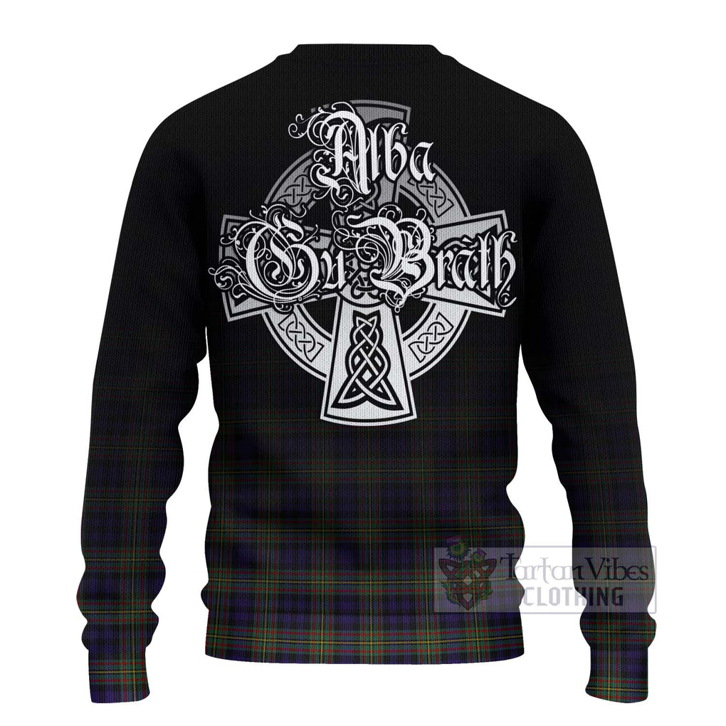 Tartan Vibes Clothing MacLellan (McLellan) Tartan Knitted Sweater Featuring Alba Gu Brath Family Crest Celtic Inspired