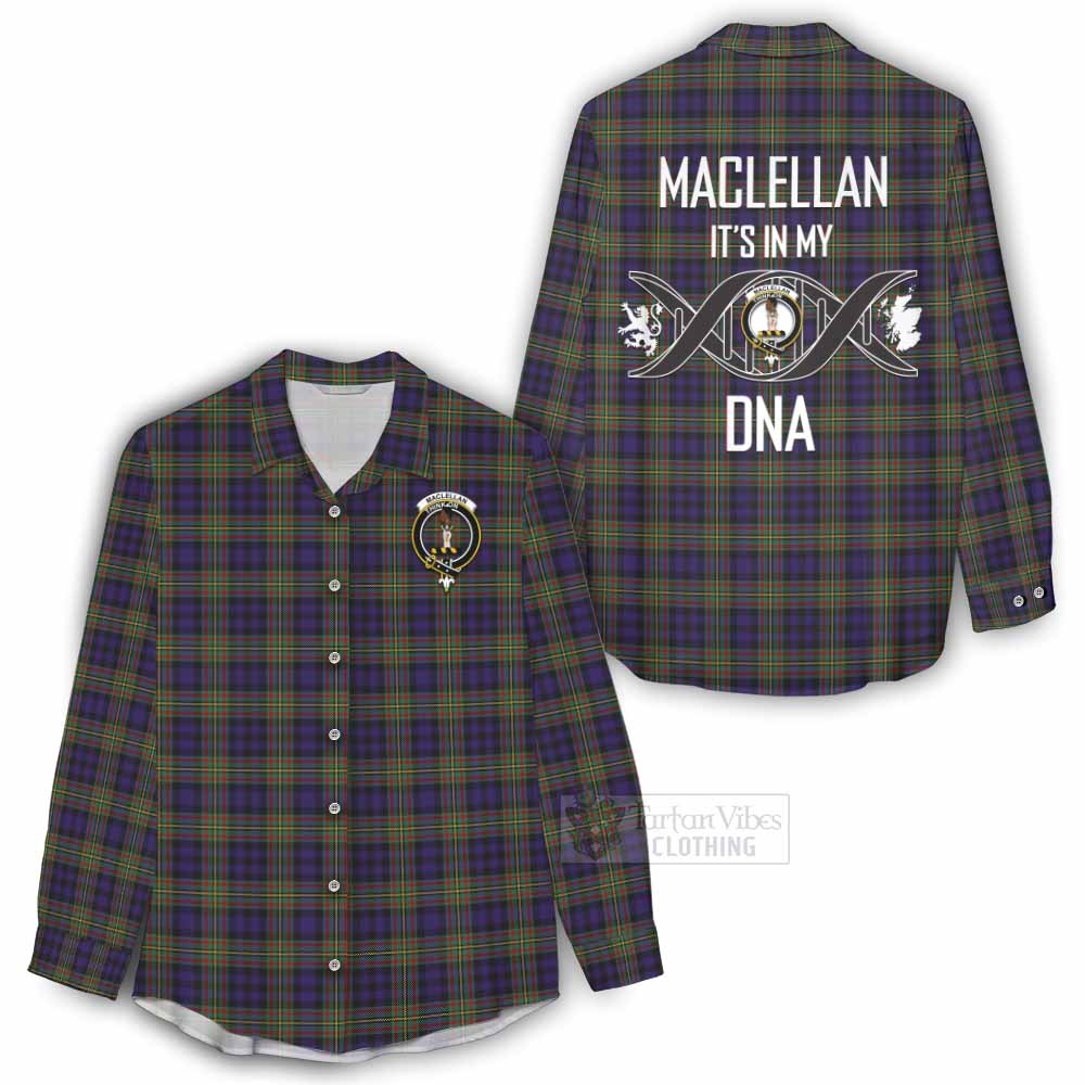 Tartan Vibes Clothing MacLellan (McLellan) Tartan Women's Casual Shirt with Family Crest DNA In Me Style