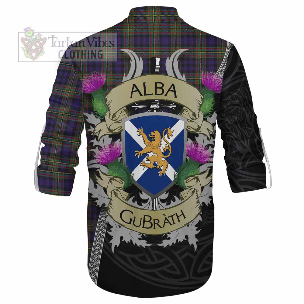 Tartan Vibes Clothing MacLellan (McLellan) Tartan Family Crest Ghillie Kilt Shirt Lion Rampant Royal Thistle Shield Celtic Inspired