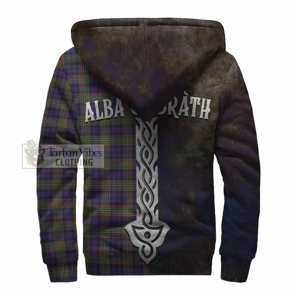 Tartan Vibes Clothing MacLellan (McLellan) Tartan Family Crest Sherpa Hoodie Alba Gu Brath Be Brave Lion Ancient Style