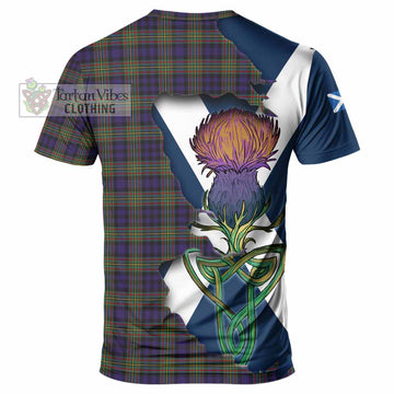 Tartan Vibes Clothing MacLellan (McLellan) Tartan Family Crest T-Shirt Scottish Thistle Celtic Inspired