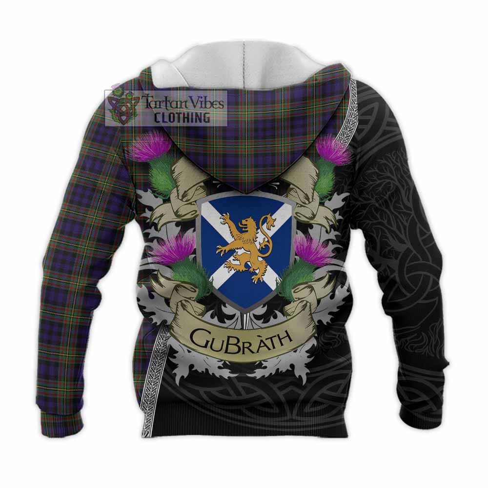 Tartan Vibes Clothing MacLellan (McLellan) Tartan Family Crest Knitted Hoodie Lion Rampant Royal Thistle Shield Celtic Inspired