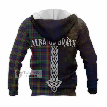 MacLellan (McLellan) Tartan Family Crest Knitted Hoodie Alba Gu Brath Be Brave Lion Ancient Style