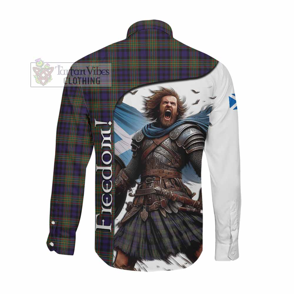 Tartan Vibes Clothing MacLellan (McLellan) Crest Tartan Long Sleeve Button Shirt Inspired by the Freedom of Scottish Warrior
