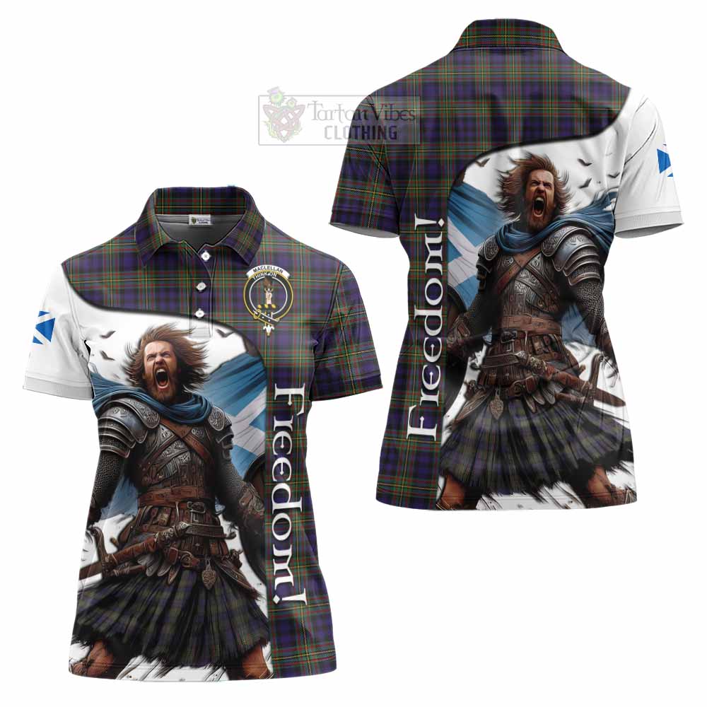 Tartan Vibes Clothing MacLellan (McLellan) Crest Tartan Women's Polo Shirt Inspired by the Freedom of Scottish Warrior