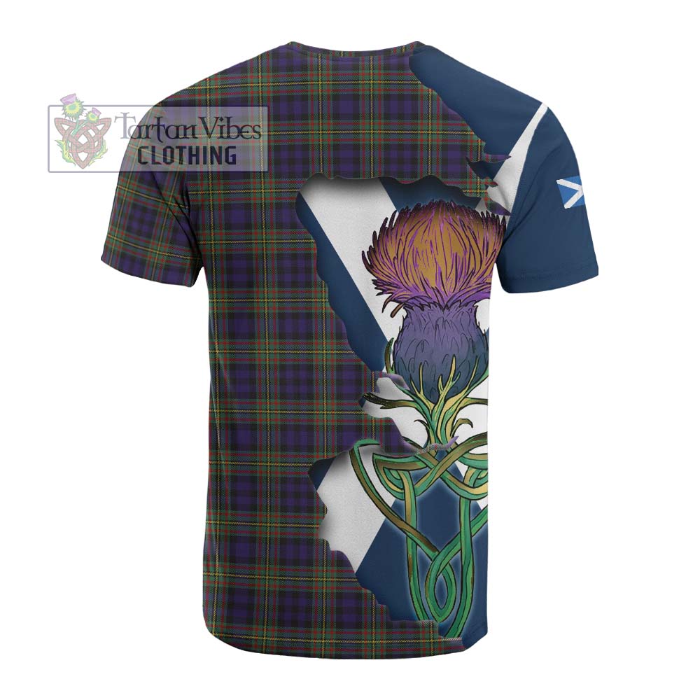 Tartan Vibes Clothing MacLellan (McLellan) Tartan Family Crest Cotton T-shirt Scottish Thistle Celtic Inspired