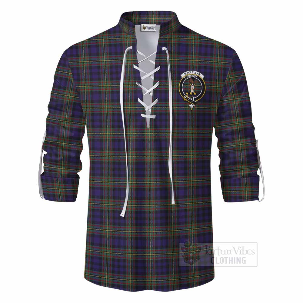 Tartan Vibes Clothing MacLellan (McLellan) Tartan Ghillie Kilt Shirt with Family Crest DNA In Me Style