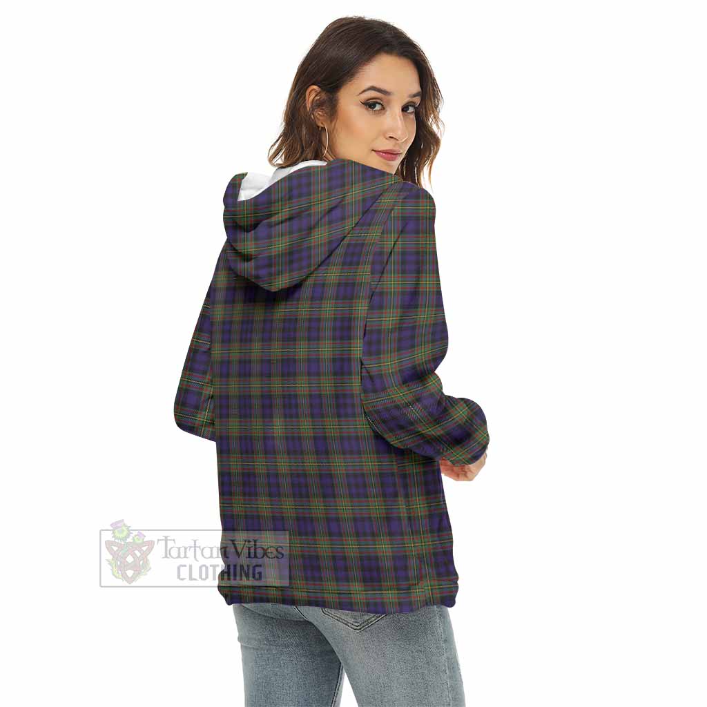 Tartan Vibes Clothing MacLellan (McLellan) Tartan Women's Borg  Half Zip Fleece Hoodie