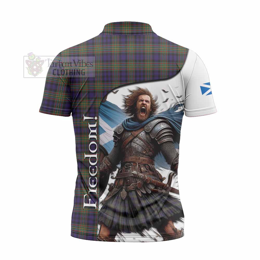 Tartan Vibes Clothing MacLellan (McLellan) Crest Tartan Zipper Polo Shirt Inspired by the Freedom of Scottish Warrior
