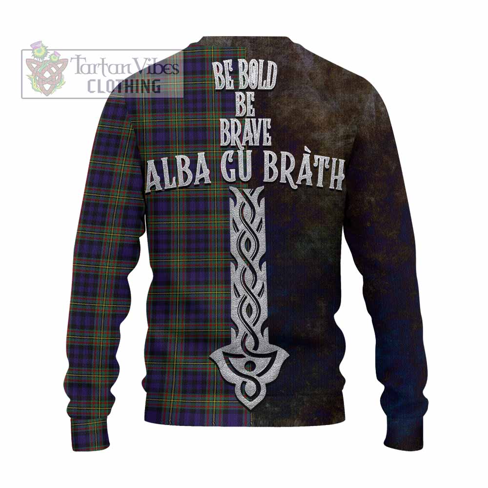 Tartan Vibes Clothing MacLellan (McLellan) Tartan Family Crest Knitted Sweater Alba Gu Brath Be Brave Lion Ancient Style
