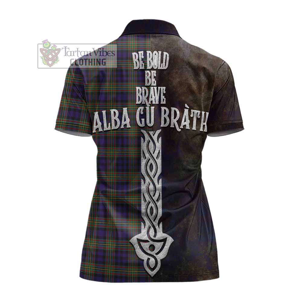 Tartan Vibes Clothing MacLellan (McLellan) Tartan Family Crest Women's Polo Shirt Alba Gu Brath Be Brave Lion Ancient Style