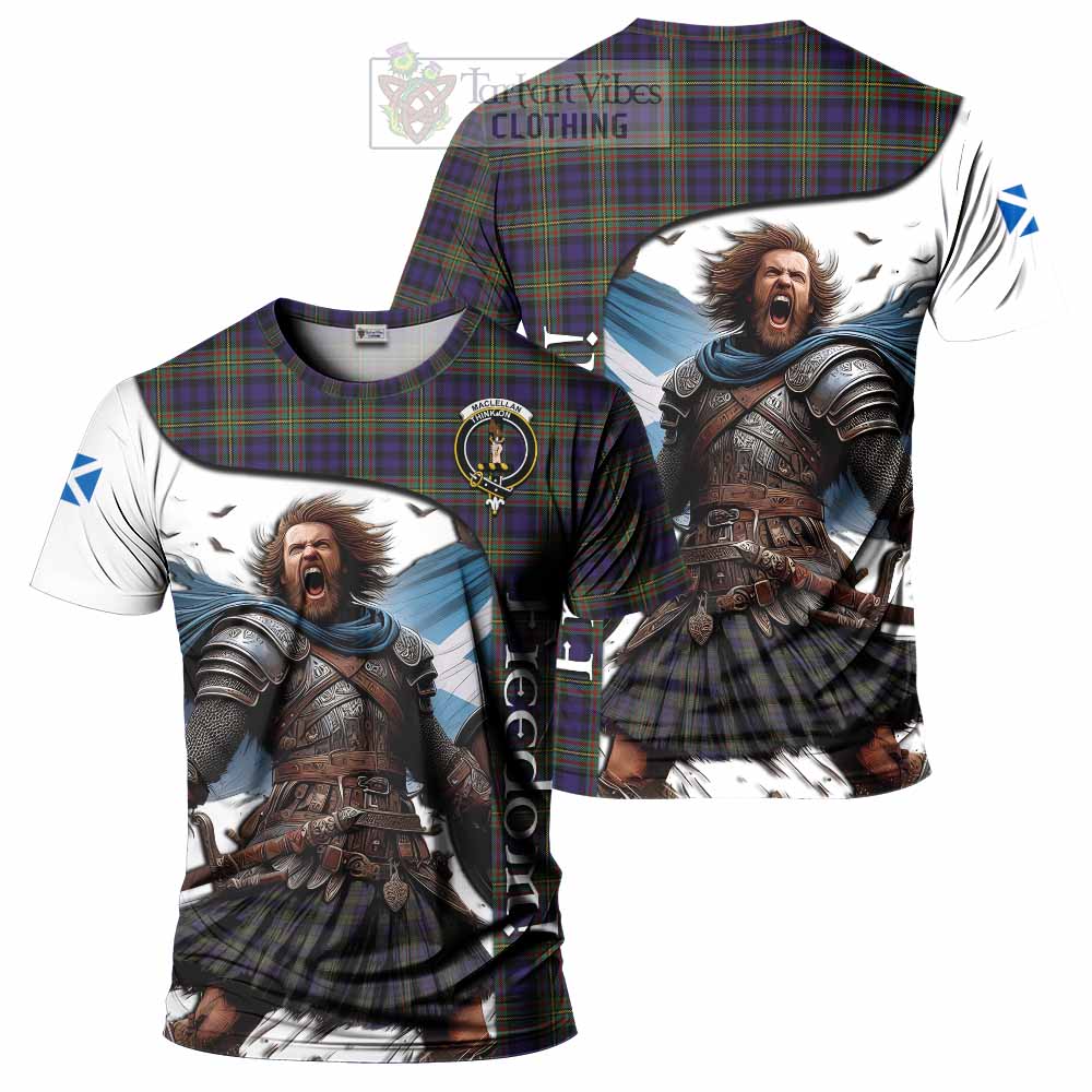 MacLellan (McLellan) Crest Tartan T-Shirt Inspired by the Freedom of Scottish Warrior