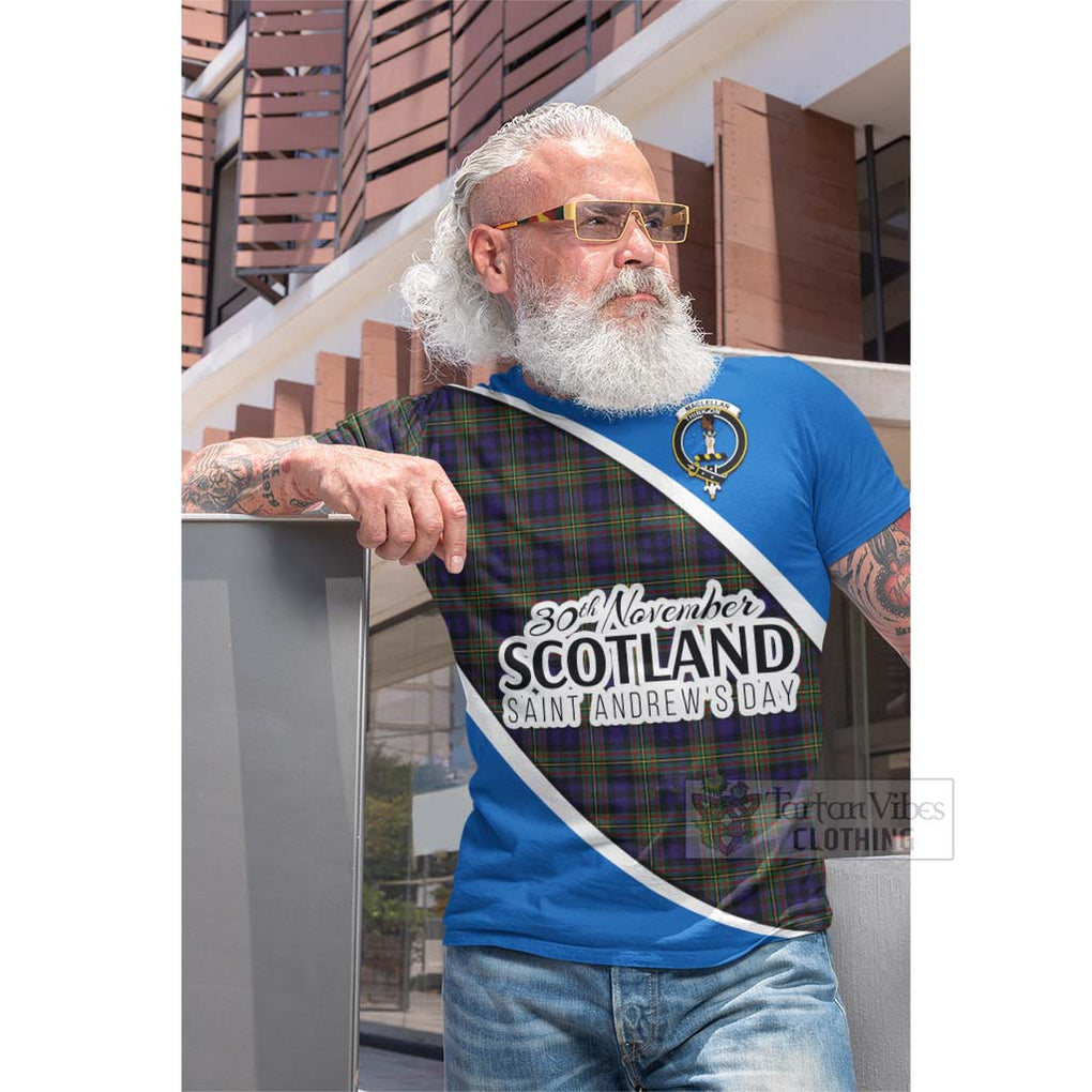 Tartan Vibes Clothing MacLellan (McLellan) Family Crest Tartan Cotton T-shirt Celebrate Saint Andrew's Day in Style