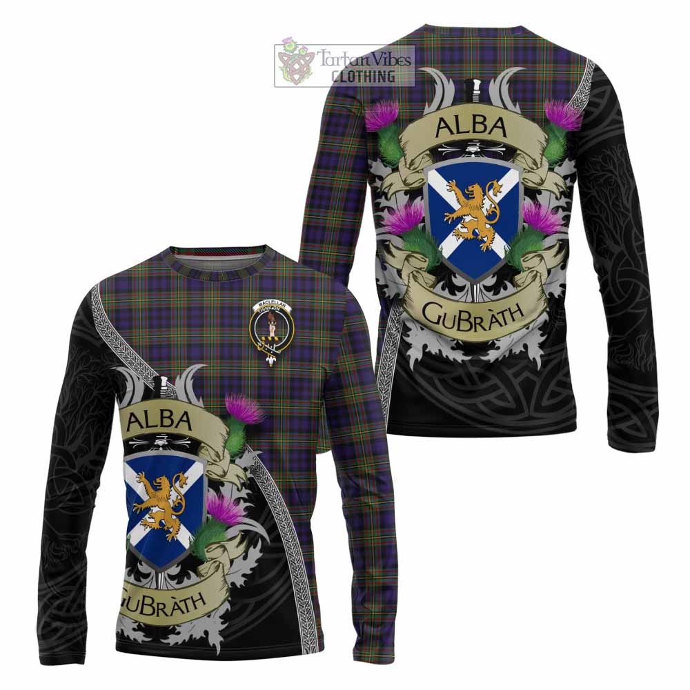 Tartan Vibes Clothing MacLellan (McLellan) Tartan Family Crest Long Sleeve T-Shirt Lion Rampant Royal Thistle Shield Celtic Inspired